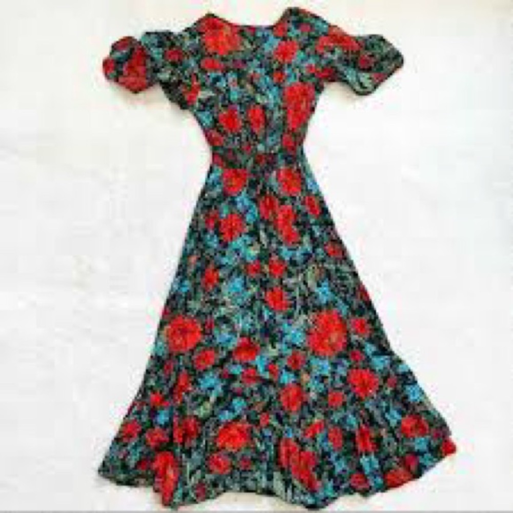 Anthropologie Abel The Label Fantasy Tropical Size XS Floral High Low Maxi Dress